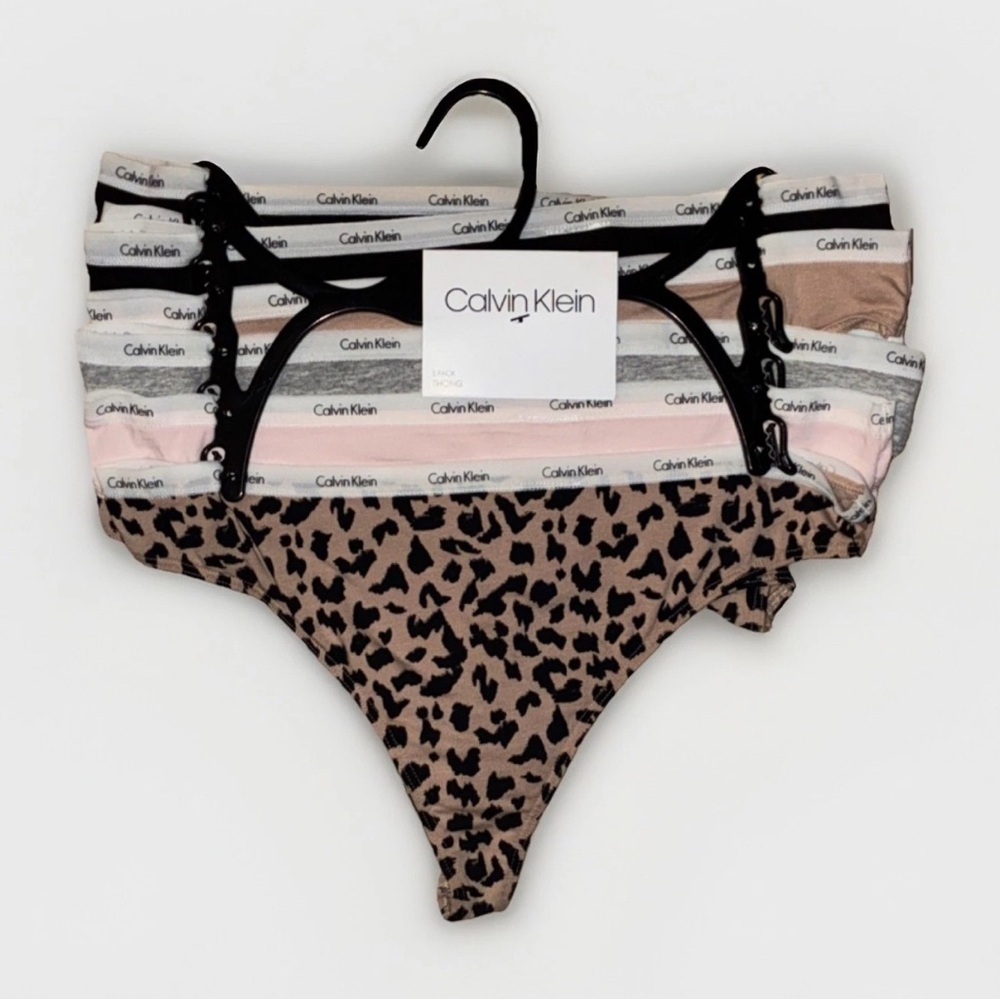 Calvin Klein Kids 5-Pack Briefs in Leopard, Pink, Gray & White Stripes